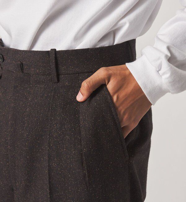 STEVEN ALAN「＜Steven Alan＞ ネップ ヘリンボーンツイード イン ツープリーツ ドレス トラウザーズ II」|スラックス|