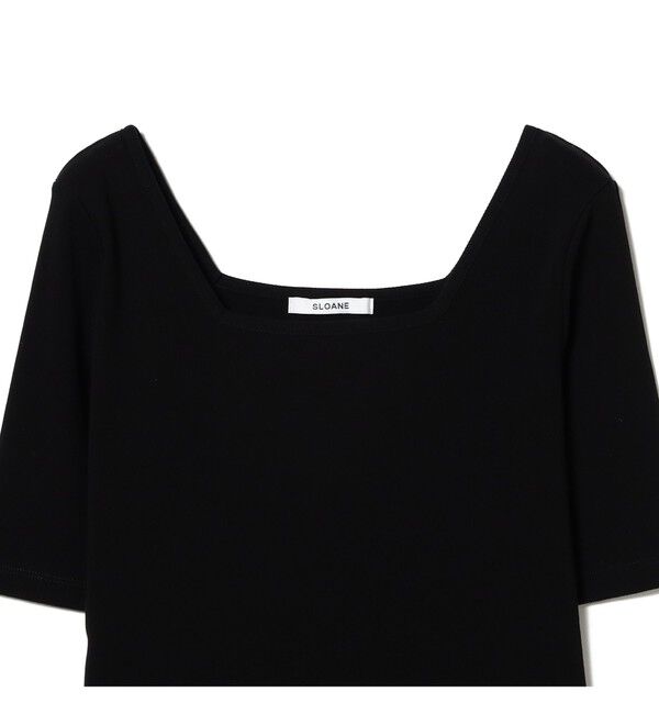 BEAMS SELECTION for WOMEN「【別注】スタイリスト佐藤佳菜子 &times; SLOANE / スクエアネック リブ Tシャツ」|Tシャツ・カットソー|