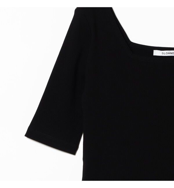 BEAMS SELECTION for WOMEN「【別注】スタイリスト佐藤佳菜子 &times; SLOANE / スクエアネック リブ Tシャツ」|Tシャツ・カットソー|
