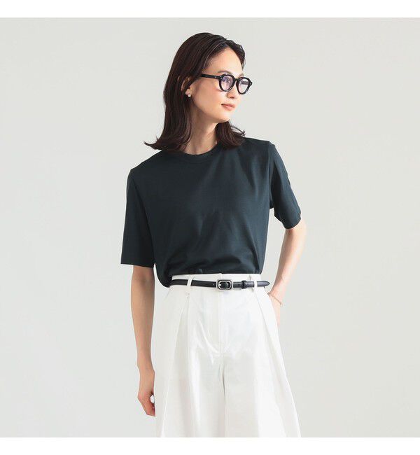 BEAMS SELECTION for WOMEN「【別注】スタイリスト佐藤佳菜子 &times; SLOANE / ウール混 クルーネック  Tシャツ」|Tシャツ・カットソー|CHARCOAL.GREY