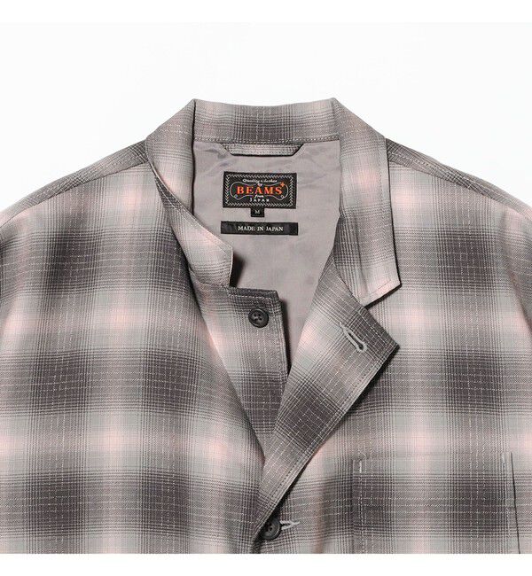 BEAMS PLUS「4B Cuffs Jacket Washble Wool Ombre Plaid」|テーラードジャケット|