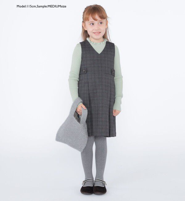 SHIPS KIDS「SHIPS KIDS:100～125cm /〈手洗い可能〉リブ フリル タートルネック ニット」|ニット・セーター|