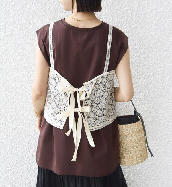 SHIPS for women「〈接触冷感/UVカット〉ガゼット デザイン 裾 ラウンド TEE」|Tシャツ・カットソー|