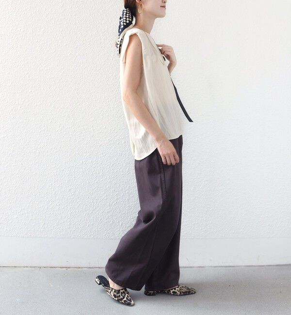 SHIPS for women「【実力派ベーシック】〈手洗い可能〉レーヨン ナイロン 深 ベンツ ノースリーブ プルオーバー」|Tシャツ・カットソー|