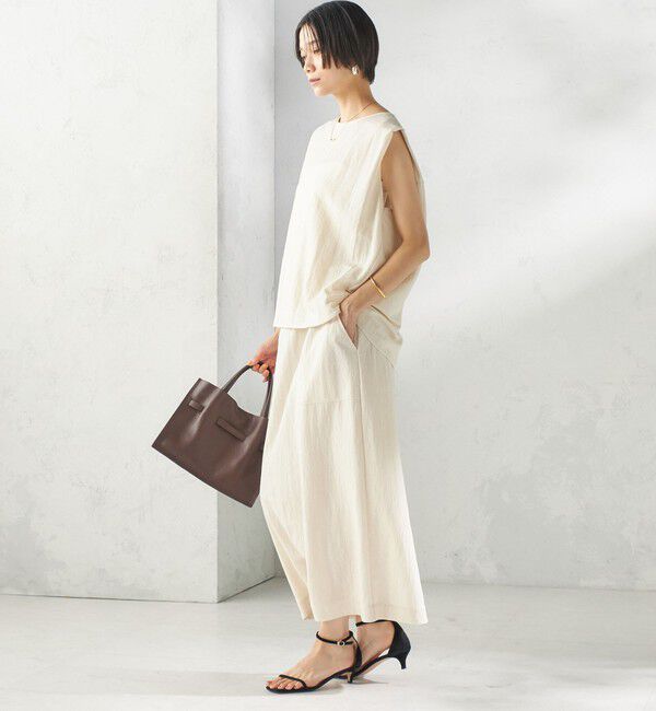 SHIPS for women「【実力派ベーシック】〈手洗い可能〉レーヨン ナイロン 深 ベンツ ノースリーブ プルオーバー」|Tシャツ・カットソー|