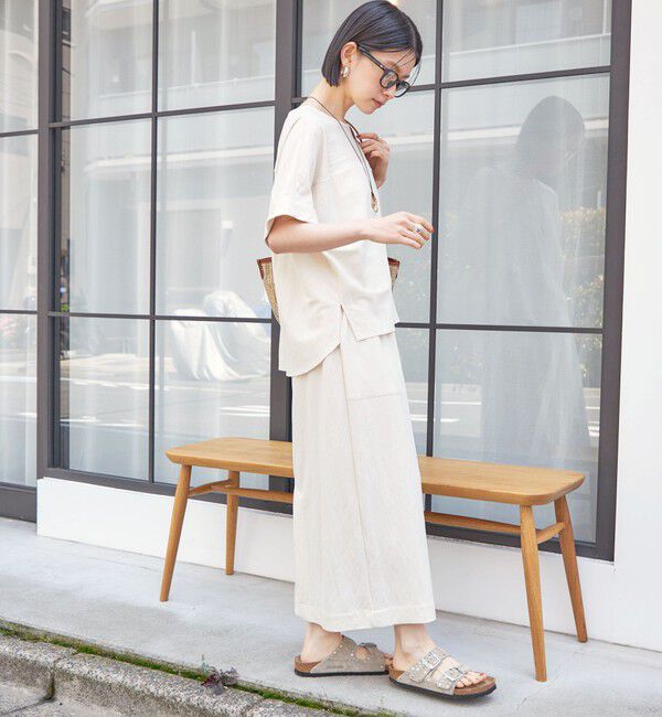 SHIPS for women「【実力派ベーシック】〈手洗い可能〉レーヨン ナイロン ドルマン 半袖 プルオーバー」|Tシャツ・カットソー|