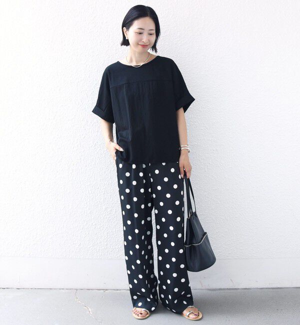 SHIPS for women「【実力派ベーシック】〈手洗い可能〉レーヨン ナイロン ドルマン 半袖 プルオーバー」|Tシャツ・カットソー|
