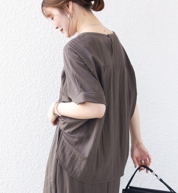 SHIPS for women「【実力派ベーシック】〈手洗い可能〉レーヨン ナイロン ドルマン 半袖 プルオーバー」|Tシャツ・カットソー|