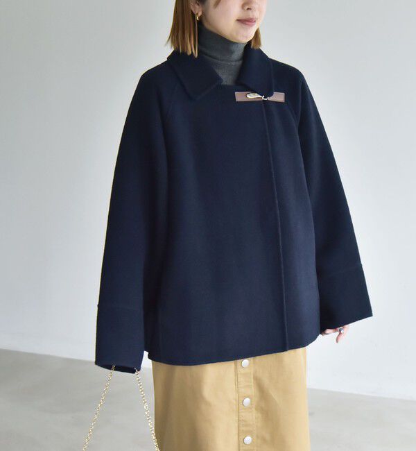 quaranciel「《予約》リバー ステンカラー Aライン ショート ポンチョ コート」|その他|