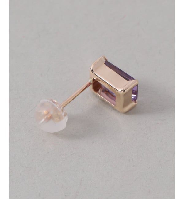 Lilas by Spick&Span「ライトアメジストスタッドピアス K10（両耳）」|ピアス|