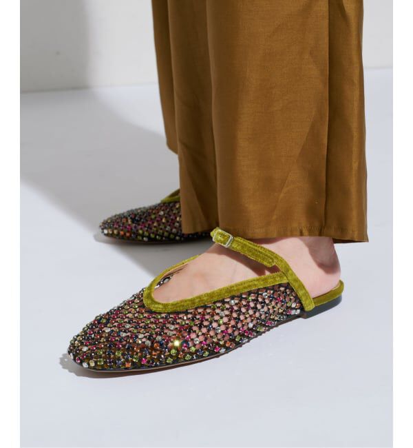 追加 / WEB+一部店舗限定》GRISEビジューネットミュール（GRISE