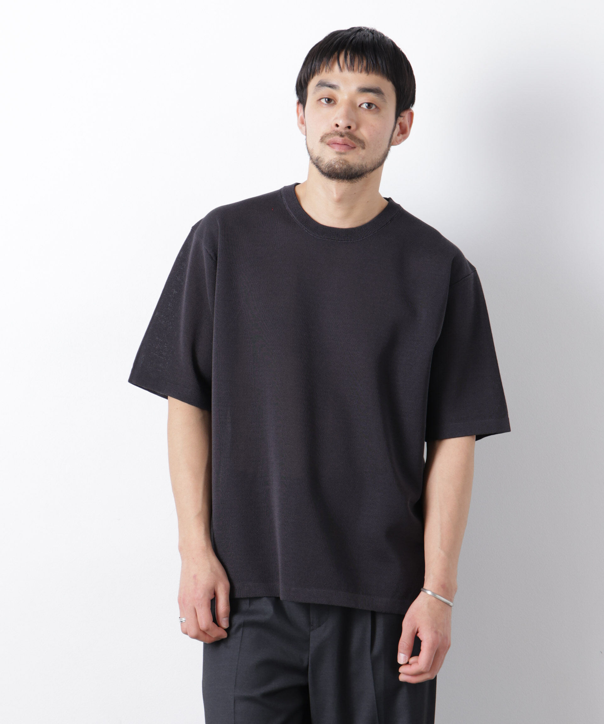 NANO universe「12ゲージドライニットTシャツ 半袖」|ニット・セーター|