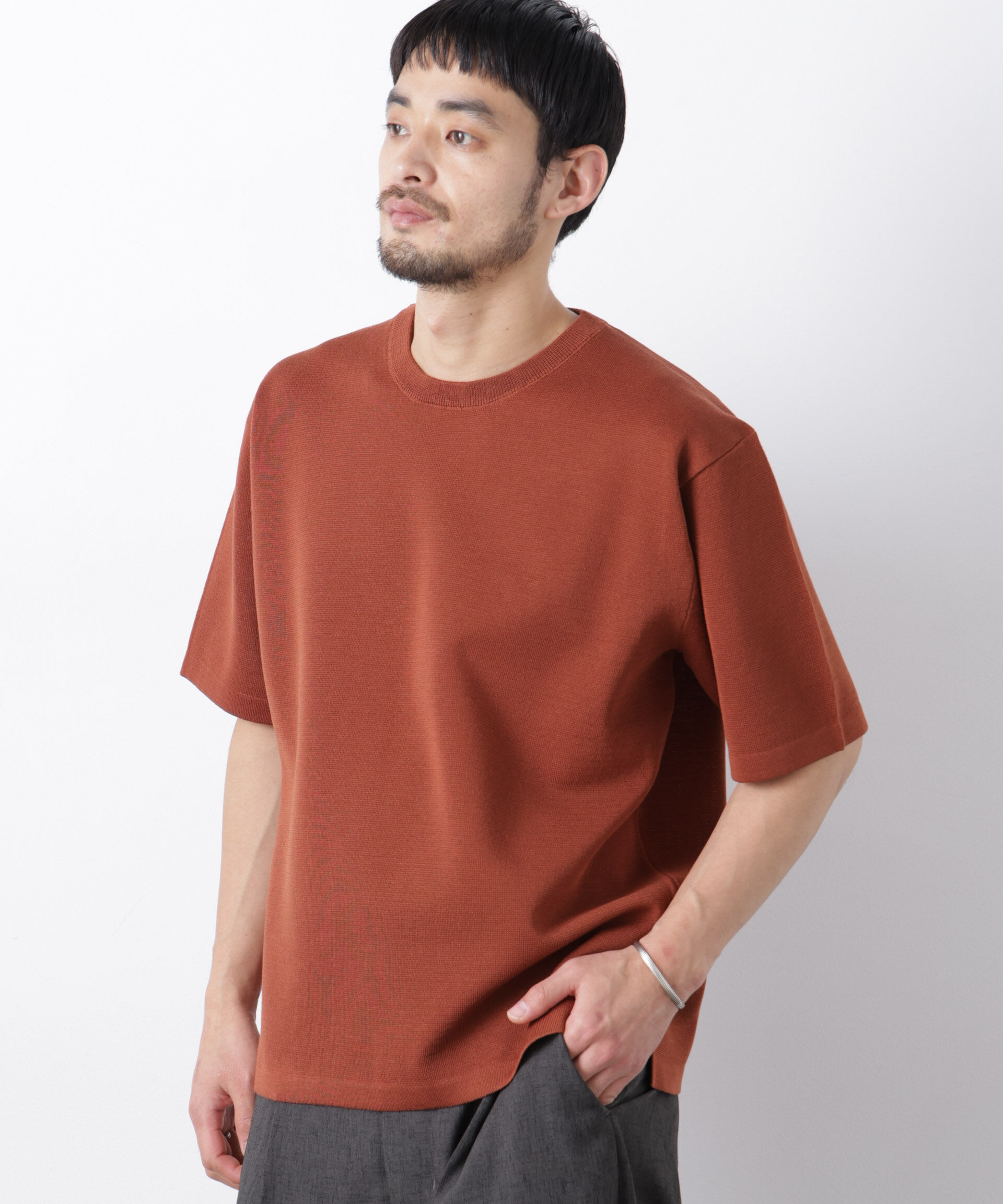 NANO universe「12ゲージドライニットTシャツ 半袖」|ニット・セーター|