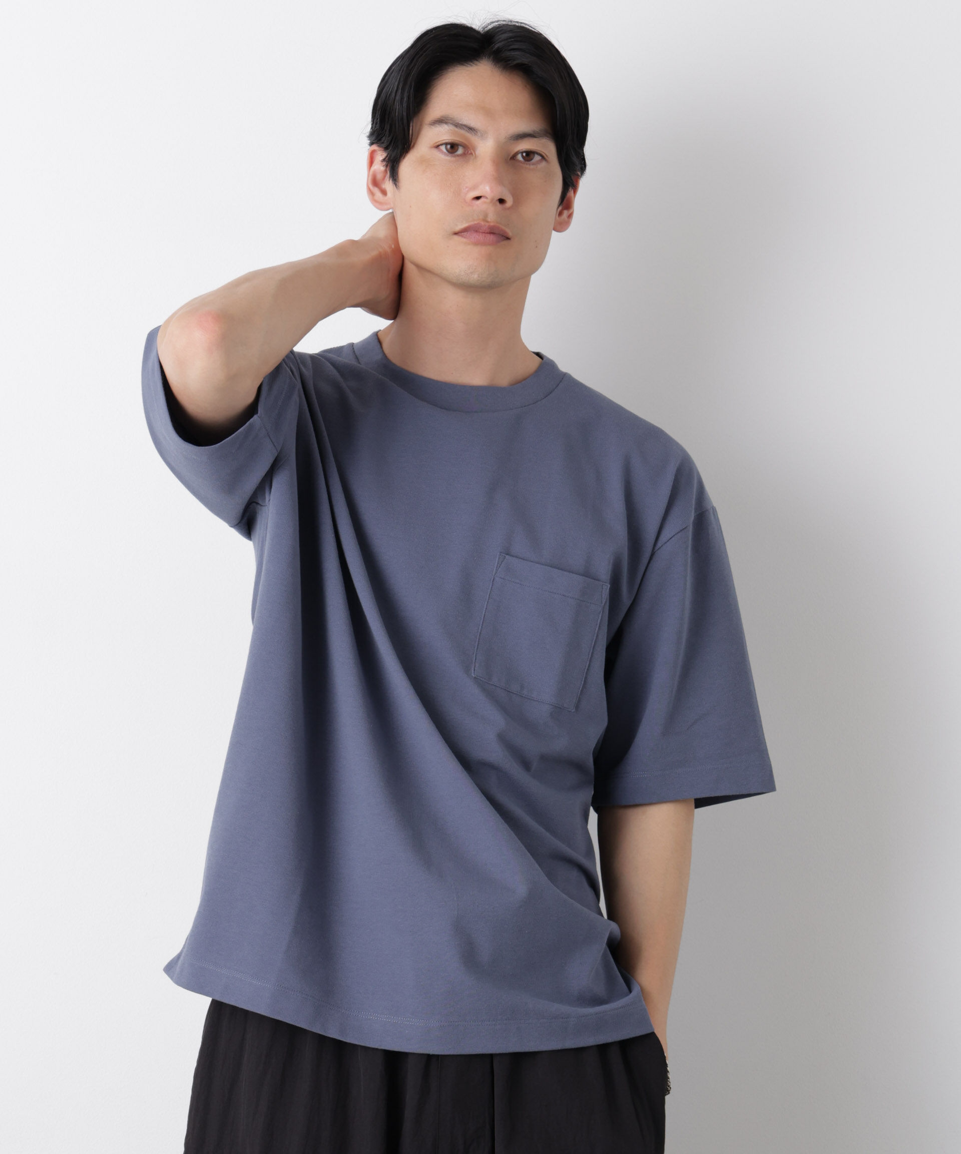 NANO universe「ドライ天竺Tシャツ 半袖」|Tシャツ・カットソー|ブルーグレー5