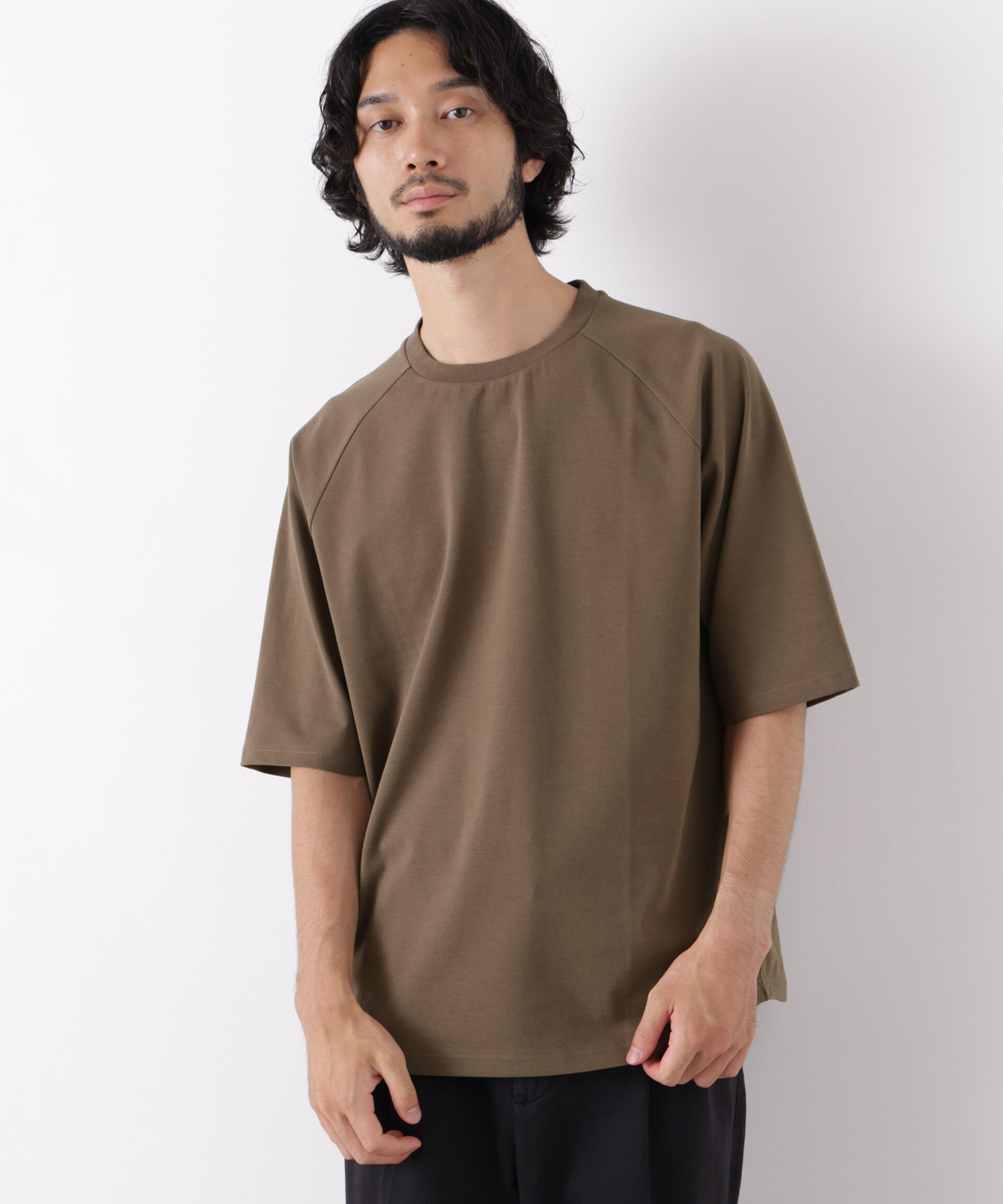 NANO universe「ビッグドレープTシャツ 半袖」|Tシャツ・カットソー|モカ3