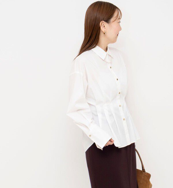 NOLLEY'S sophi「ウォッシャブルウエストタックストレッチシャツ」|シャツ・ブラウス|
