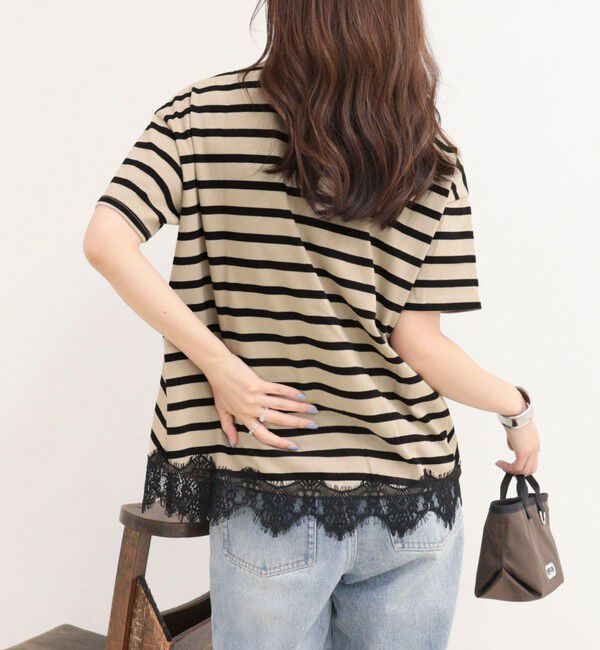 fredy emue「ボーダーアシメツイストプルオーバーTシャツ」|Tシャツ・カットソー|
