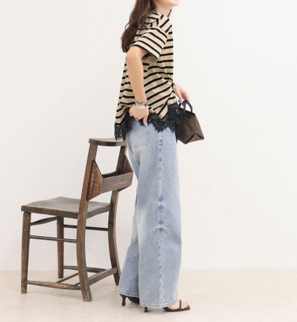 fredy emue「ボーダーアシメツイストプルオーバーTシャツ」|Tシャツ・カットソー|