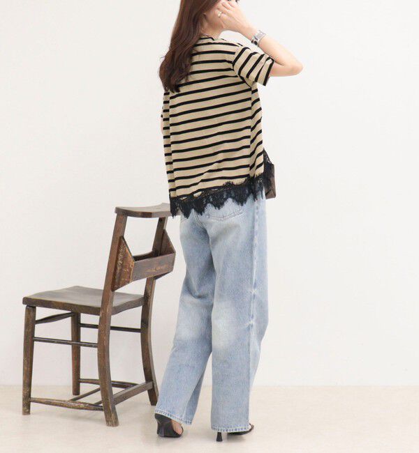 fredy emue「ボーダーアシメツイストプルオーバーTシャツ」|Tシャツ・カットソー|