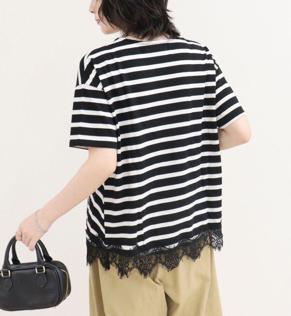fredy emue「ボーダーアシメツイストプルオーバーTシャツ」|Tシャツ・カットソー|