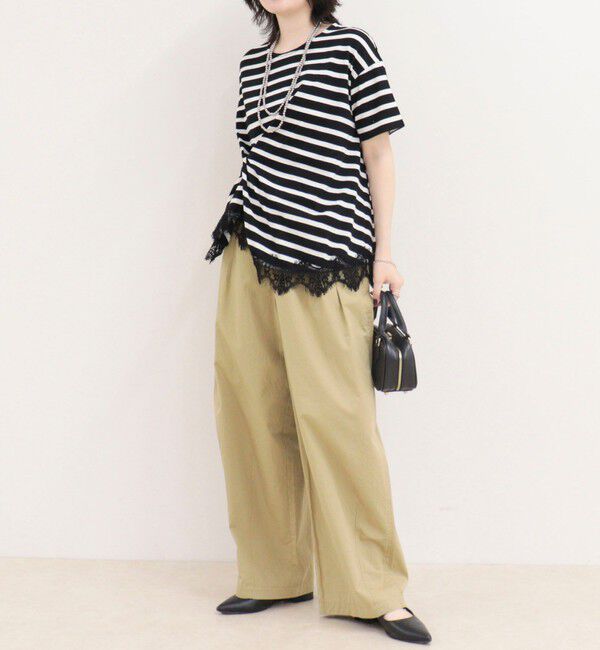 fredy emue「ボーダーアシメツイストプルオーバーTシャツ」|Tシャツ・カットソー|