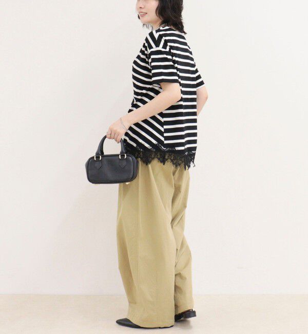 fredy emue「ボーダーアシメツイストプルオーバーTシャツ」|Tシャツ・カットソー|