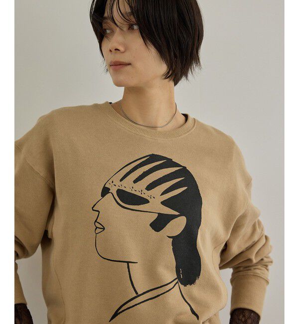 SALON adam et rope'「【Camille de Cussac for SALON】アートプリントスウェット」|スウェット・ジャージ|ベージュ系(29)