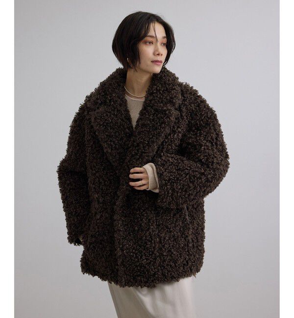 SALON adam et rope'「ムートンライクリバーシブルショートコート」|その他|