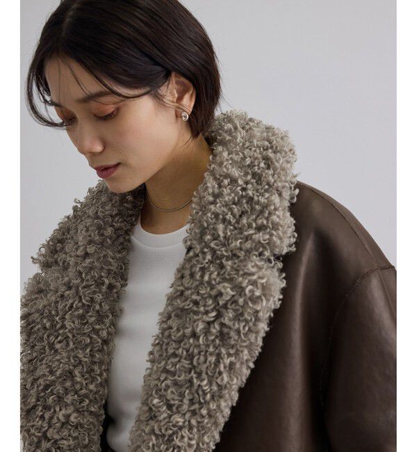 SALON adam et rope'「ムートンライクリバーシブルショートコート」|その他|