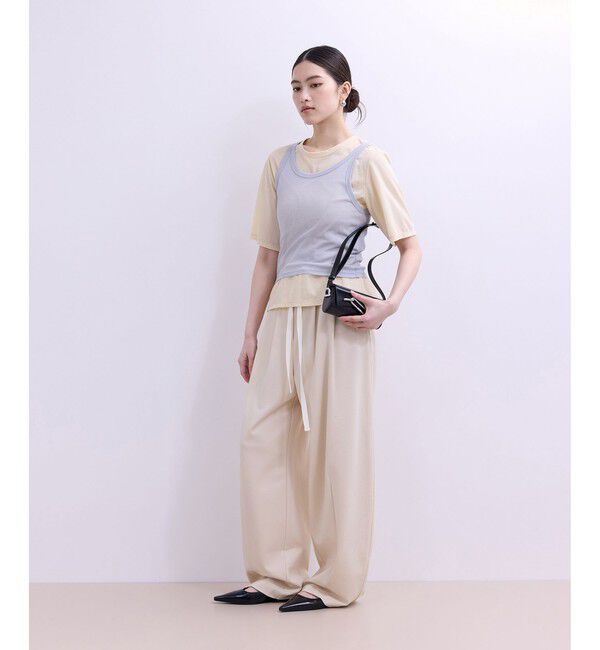 ADAM ET ROPE'「【WEB限定】ハイウエストカーブパンツ」|チノ|