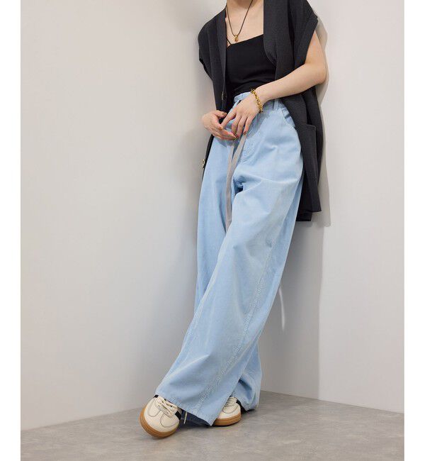 ADAM ET ROPE'「【定番】・【一部WEB限定カラー】ガーメントダイコーデュロイパンツ」|チノ|サックス(48)