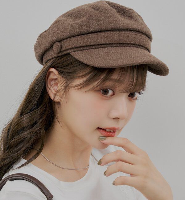  「くるみボタンキャスケット」|ハット|ブラウン