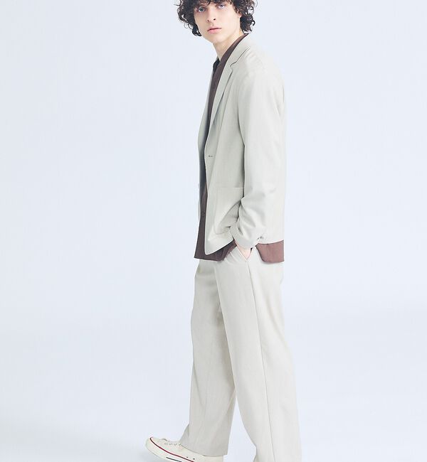 ABAHOUSE「【セットアップ対応】デニムライクツイル ワイド イージーパンツ / ベージュ」|その他|