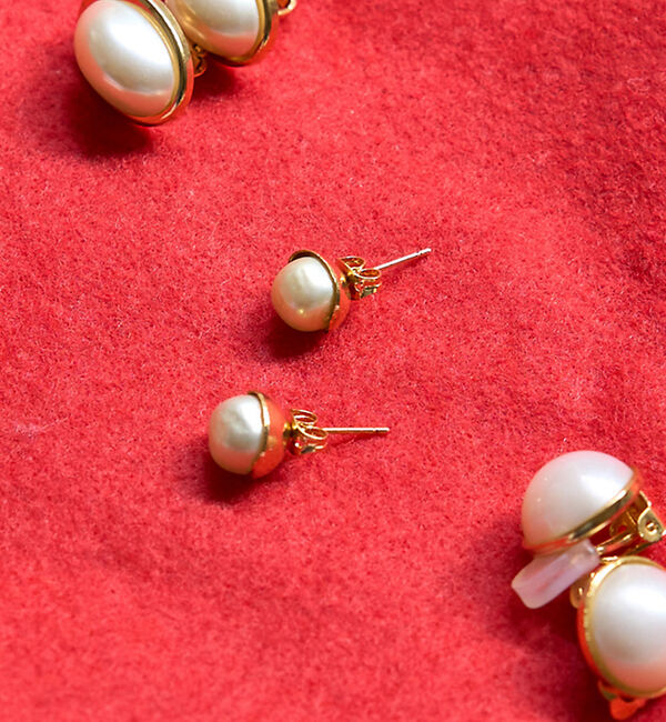 Rouge vif「【Caline Paris /カリーヌパリ 】ヴィンテージパールピアス」|ピアス|