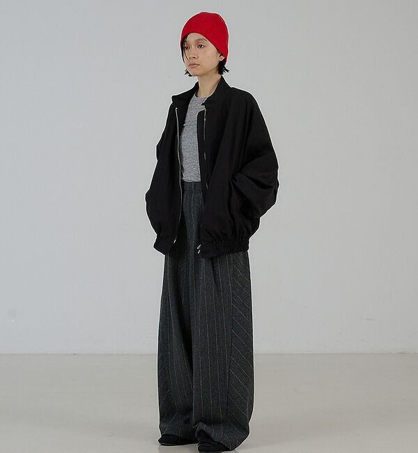 NOMINE「タックワイドパンツ｜カルゼ/ストライプ セットアップ対応」|その他|