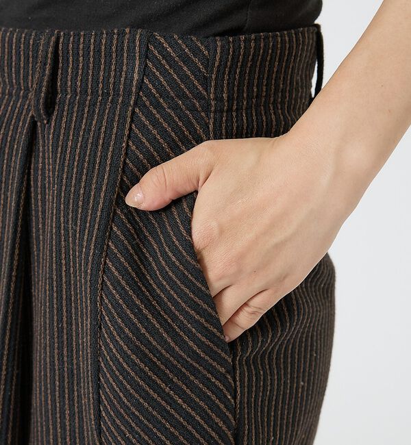 NOMINE「タックワイドパンツ｜カルゼ/ストライプ セットアップ対応」|その他|
