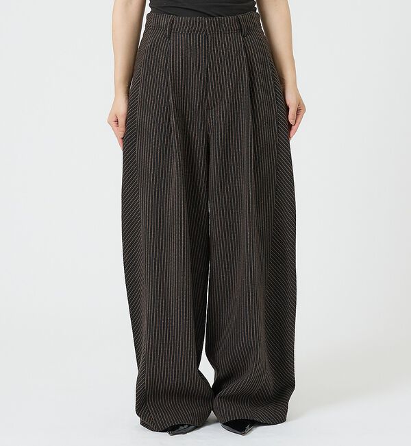 NOMINE「タックワイドパンツ｜カルゼ/ストライプ セットアップ対応」|その他|