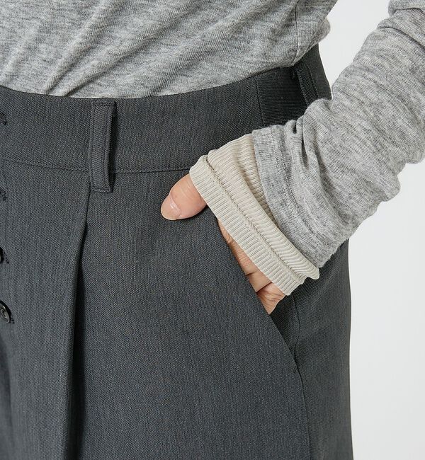 NOMINE「フロントボタン オックス バミューダワイドパンツ｜セットアップ対応 ウールライク」|その他|