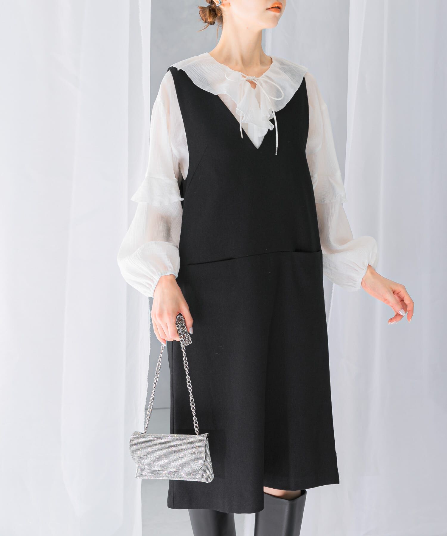 URBAN RESEARCH ROSSO「『UR TECH』ジャンパーワンピース」|ワンピース|