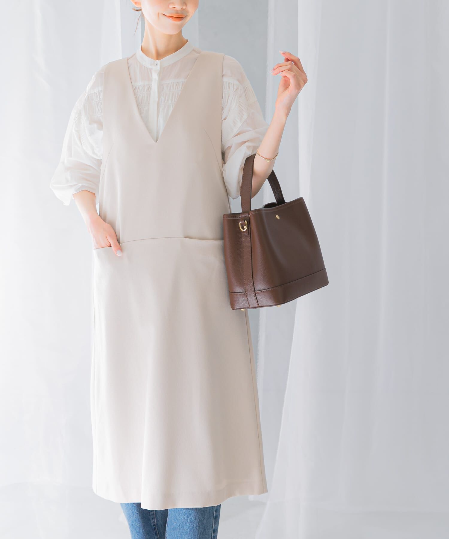 URBAN RESEARCH ROSSO「『UR TECH』ジャンパーワンピース」|ワンピース|