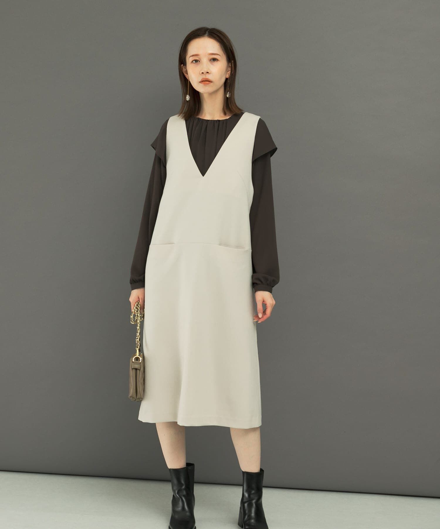 URBAN RESEARCH ROSSO「『UR TECH』ジャンパーワンピース」|ワンピース|
