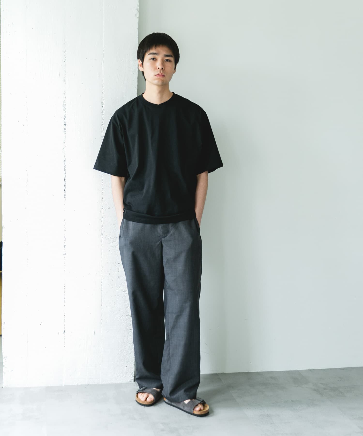 URBAN RESEARCH DOORS「『速乾/接触冷感/UVカット』Sorona ラウンドカラーショートスリーブTシャツ」|Tシャツ・カットソー|