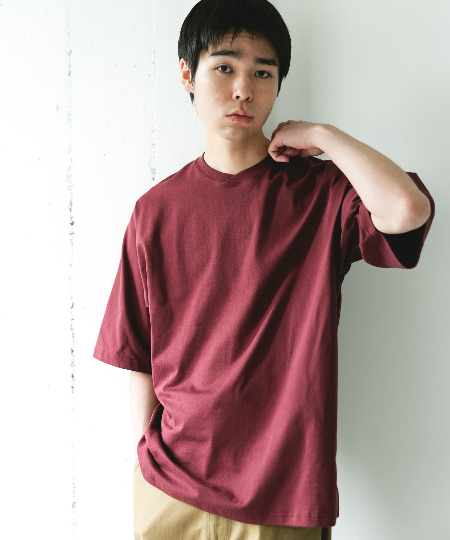 URBAN RESEARCH DOORS「『速乾/接触冷感/UVカット』Sorona ラウンドカラーショートスリーブTシャツ」|Tシャツ・カットソー|