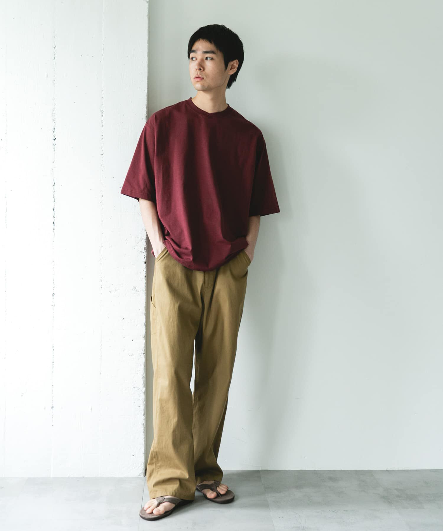 URBAN RESEARCH DOORS「『速乾/接触冷感/UVカット』Sorona ラウンドカラーショートスリーブTシャツ」|Tシャツ・カットソー|