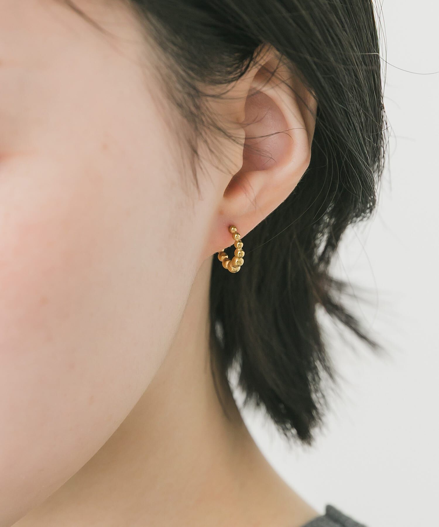 SMELLY「ステンレスミニボールフープピアス」|ピアス|