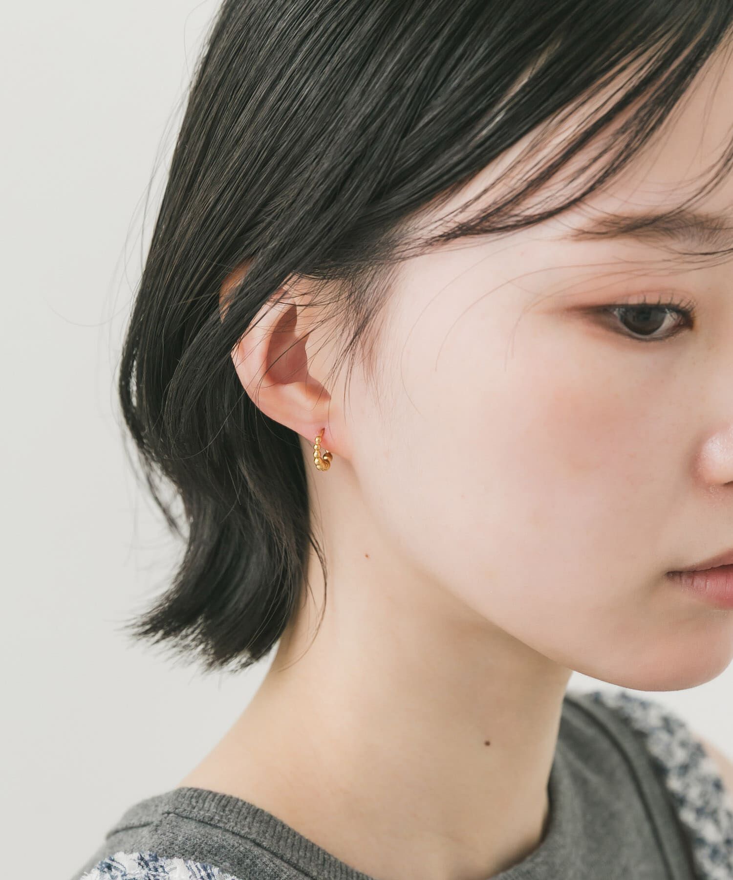 SMELLY「ステンレスミニボールフープピアス」|ピアス|