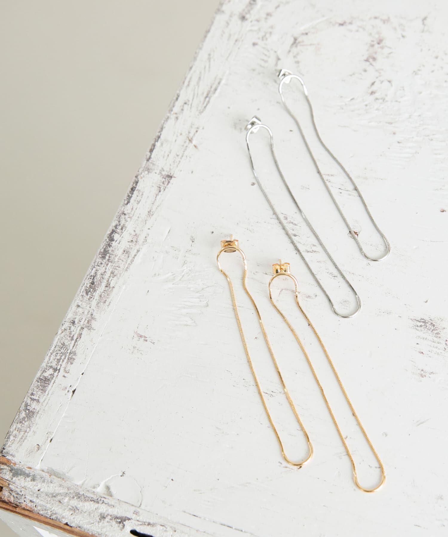  「ロングオーバルチェーンピアス」|ピアス|