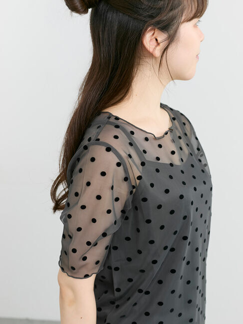 Samansa Mos2「◆フロッキードットプルオーバー&キャミ」|Tシャツ・カットソー|