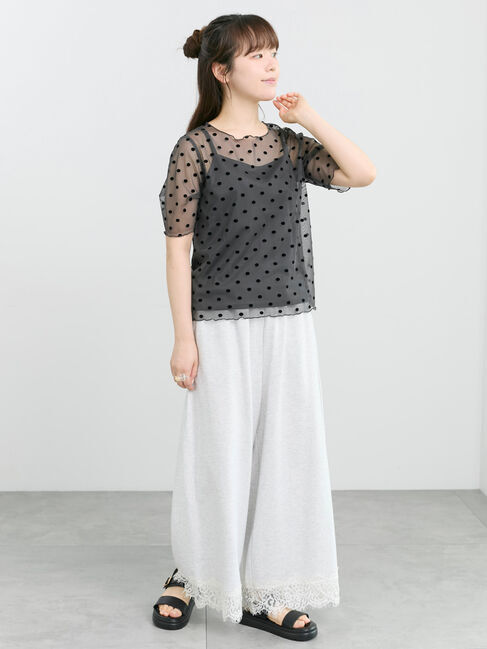 Samansa Mos2「◆フロッキードットプルオーバー&キャミ」|Tシャツ・カットソー|