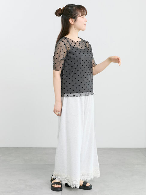 Samansa Mos2「◆フロッキードットプルオーバー&キャミ」|Tシャツ・カットソー|